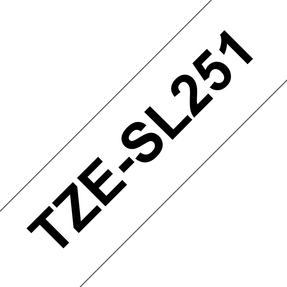Eredeti Brother TZe-SL251 önlamináló, kábeljelölő szalag – Fehér alapon fekete, 24mm széles